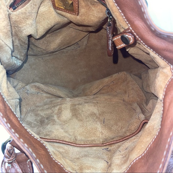 BUTI Italy Brown Leather Handbag With Lock Pocket - Picture 15 of 17